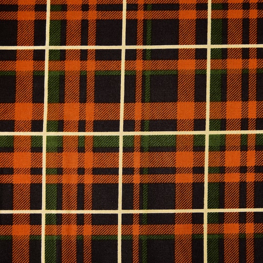 Fabric Traditions Fall Brown Plaid Glitter Cotton Fabric